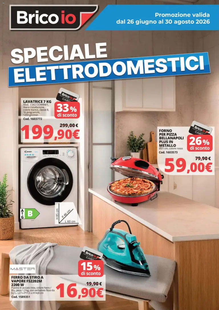 Brico io volantino Elettrodomestici dal 26/06/2026