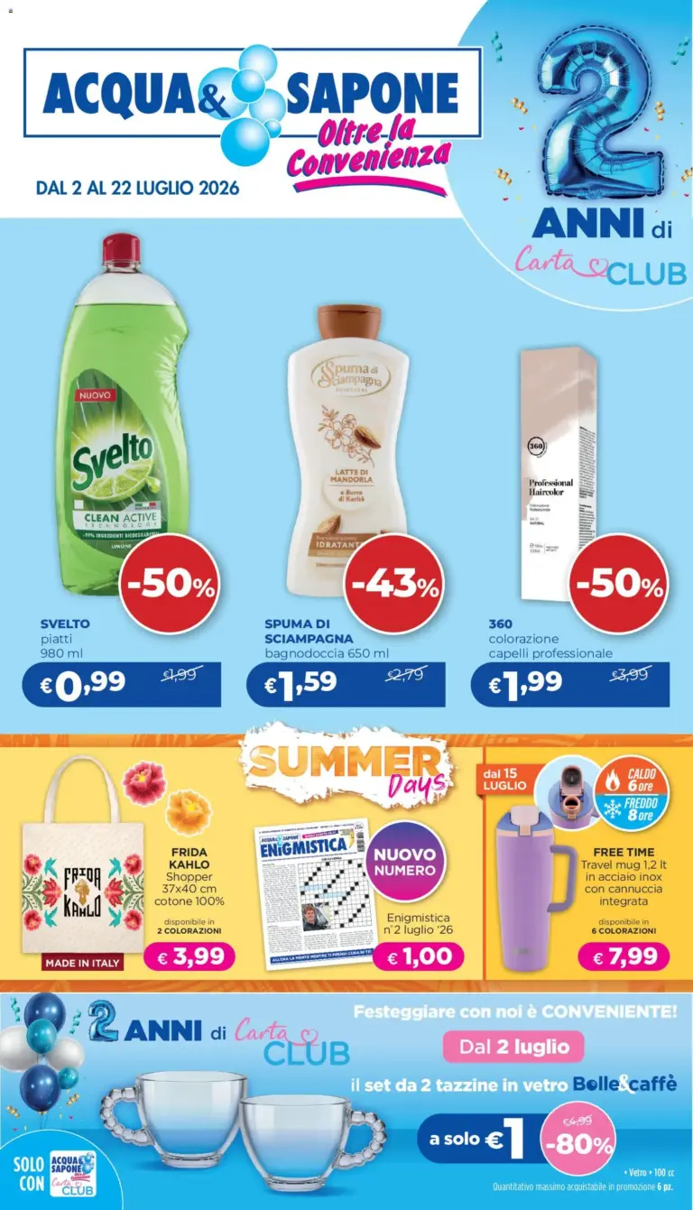 Acqua e Sapone volantino 09/2026 dal 02/07/2026