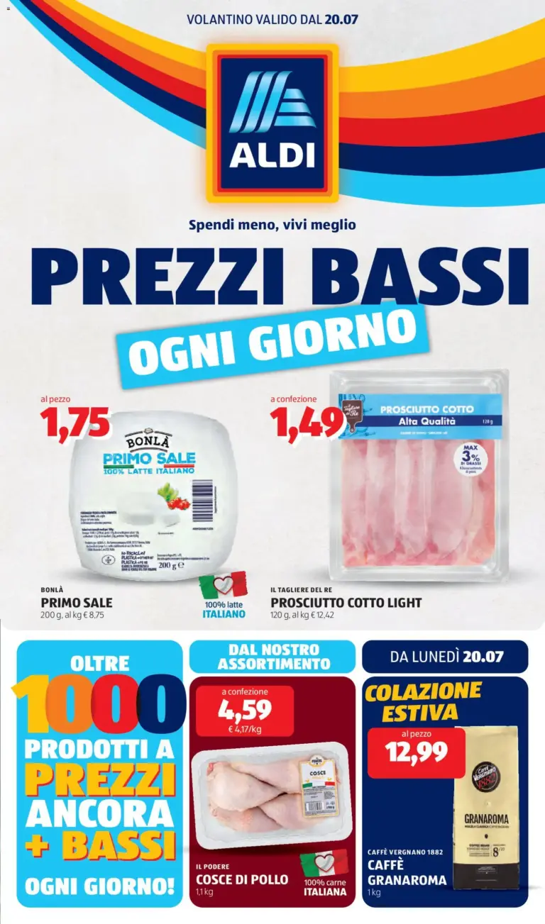 Aldi volantino dal 20/07/2026