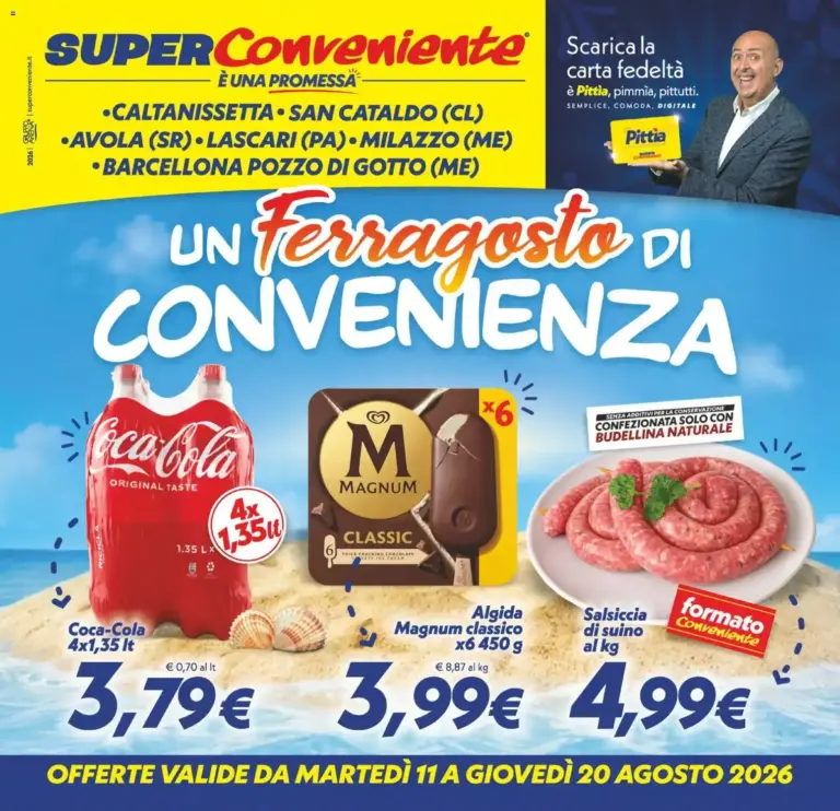 SuperConveniente volantino Caltanissetta, San Cataldo, Avola, Lascari, Milazzo, Barcellona dal 11/08/2026