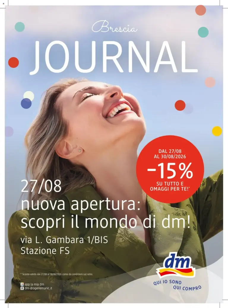 dm drogerie markt volantino Apertura Brescia dal 27/08/2026