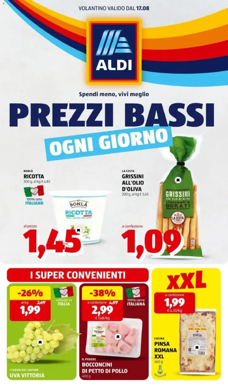 Aldi volantino dal 17/08/2026