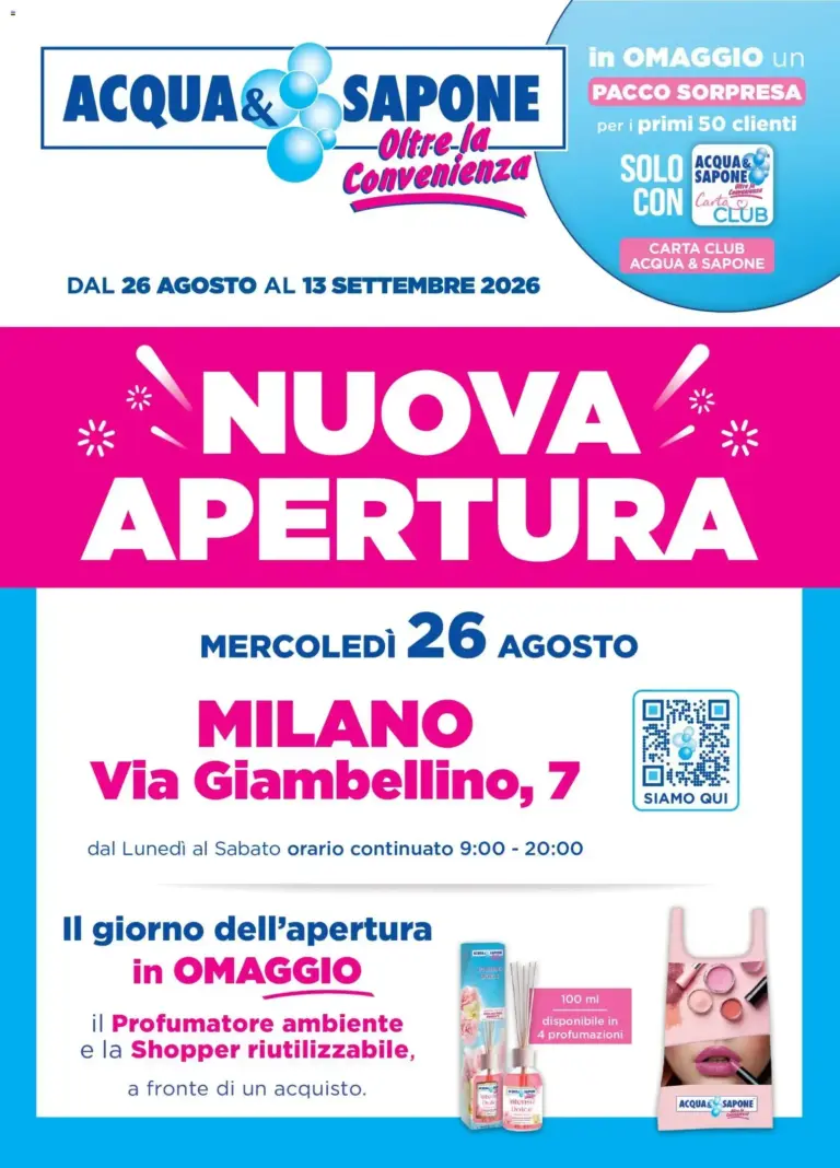 Acqua e Sapone volantino Milano dal 26/08/2026