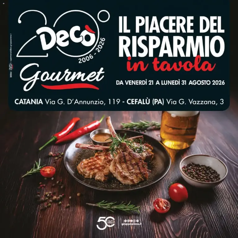 Decò Decò volantino Gourmet Sicilia dal 21/08/2026