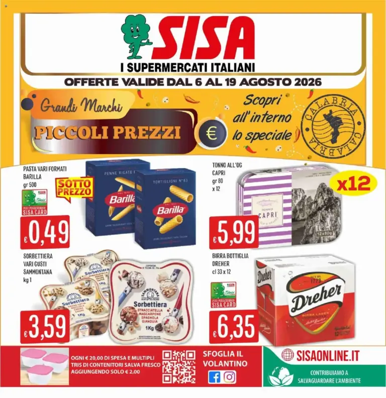 SISA volantino Calabria dal 06/08/2026