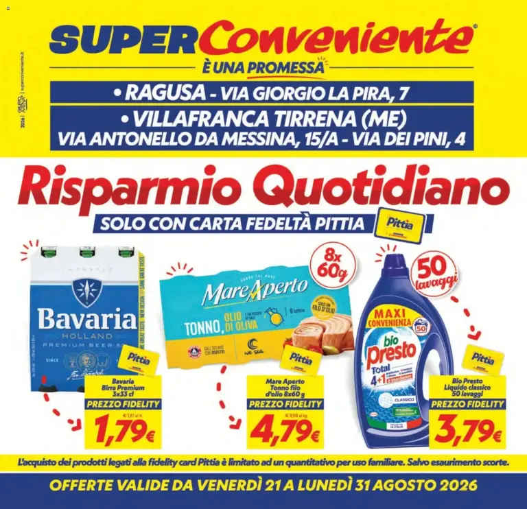 SuperConveniente volantino Ragusa, Villafranca dal 21/08/2026
