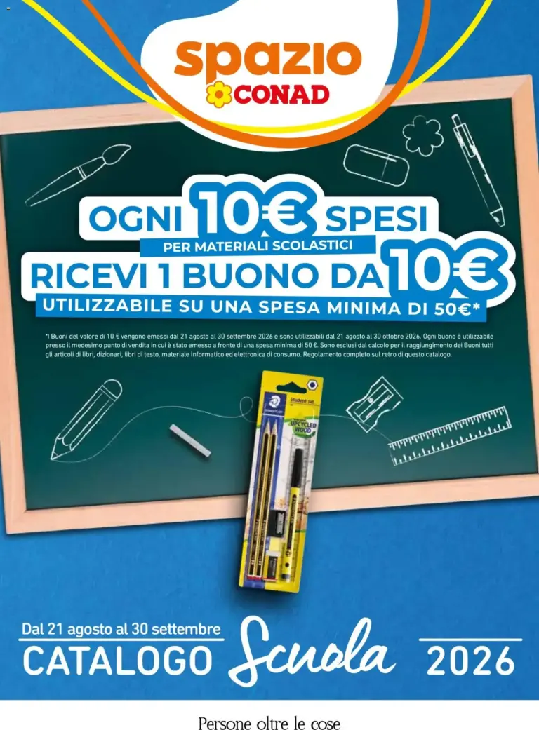 Spazio Conad volantino Scuola 2026 dal 21/08/2026