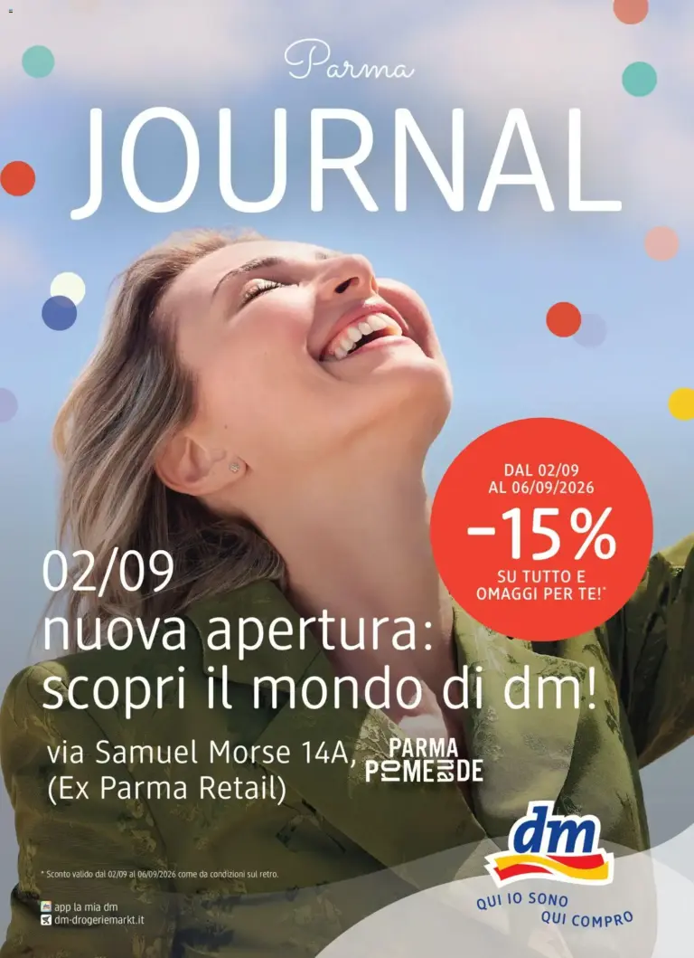 dm drogerie markt volantino Apertura Parma dal 02/09/2026