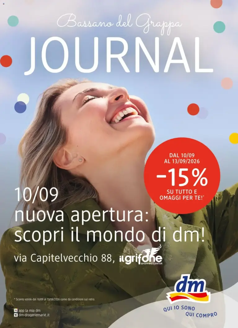 dm drogerie markt volantino Apertura Bassano del Grappa dal 10/09/2026
