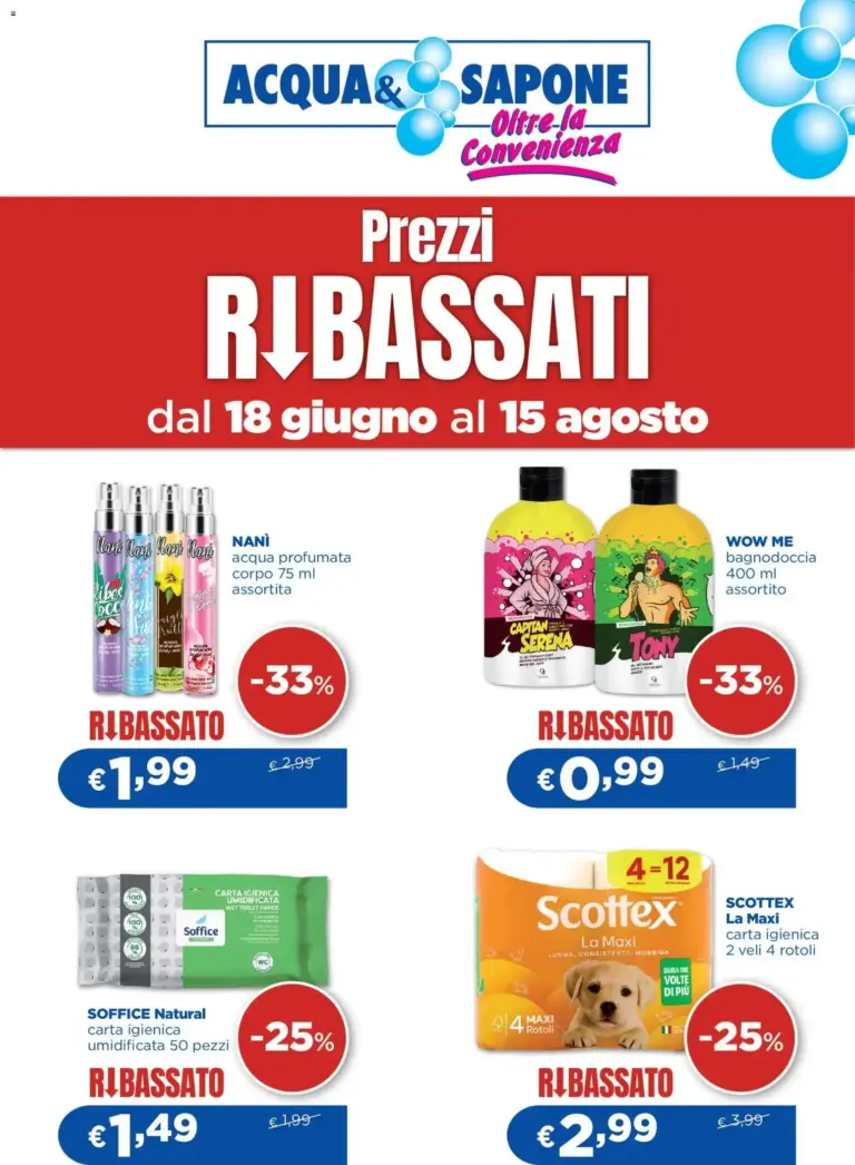Acqua e Sapone volantino Prezzi Ribassati 3 2026 Cesar Spa