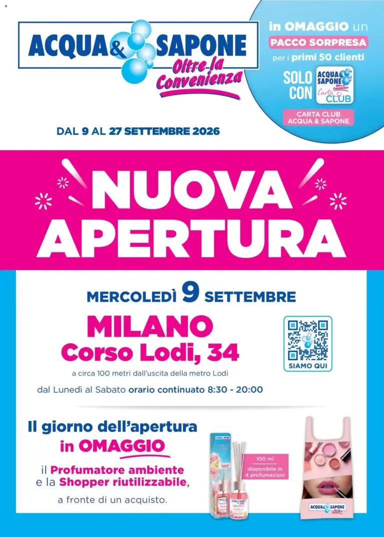 Acqua e Sapone volantino Milano dal 09/09/2026