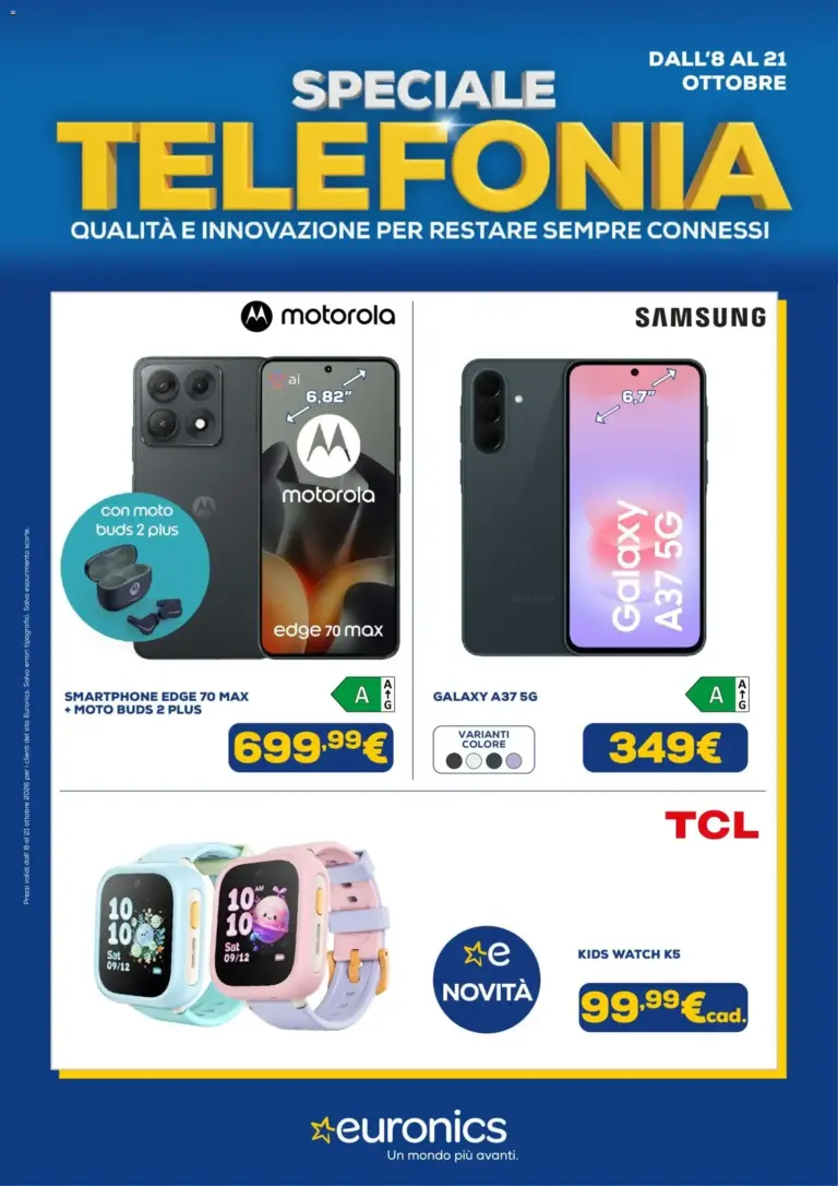 Euronics volantino Telefonia dal 08/10/2026