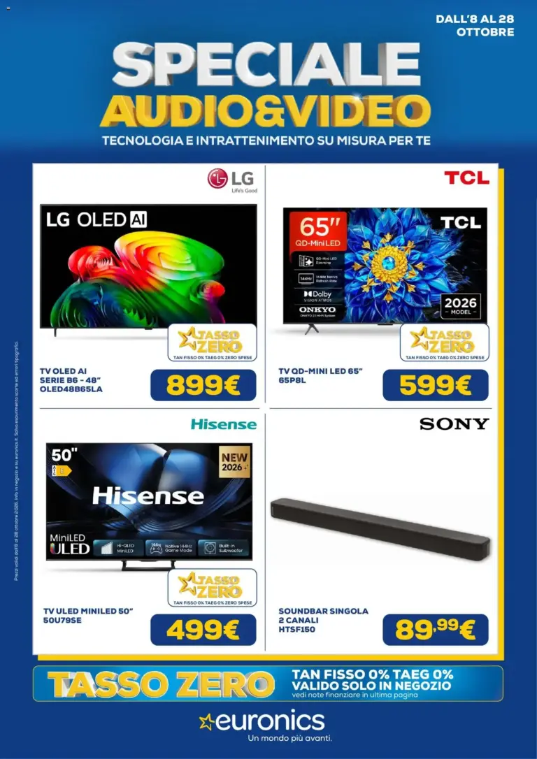 Euronics volantino Audio&Video dal 08/10/2026