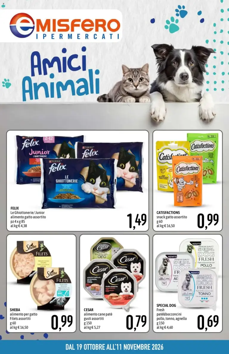 Emisfero volantino Pet Food dal 19/10/2026