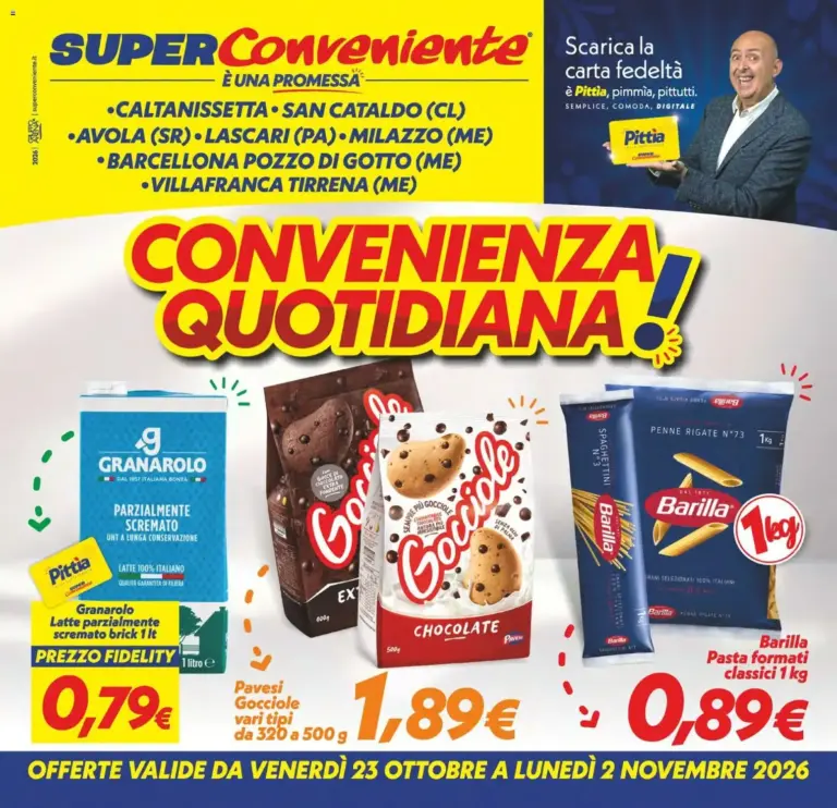 SuperConveniente volantino Caltanissetta, San Cataldo, Avola, Lascari, Milazzo, Barcellona dal 23/10/2026