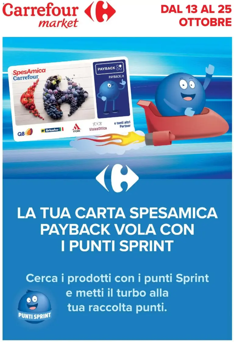 Carrefour volantino Market - Punti Sprint Payback dal 13/10/2026