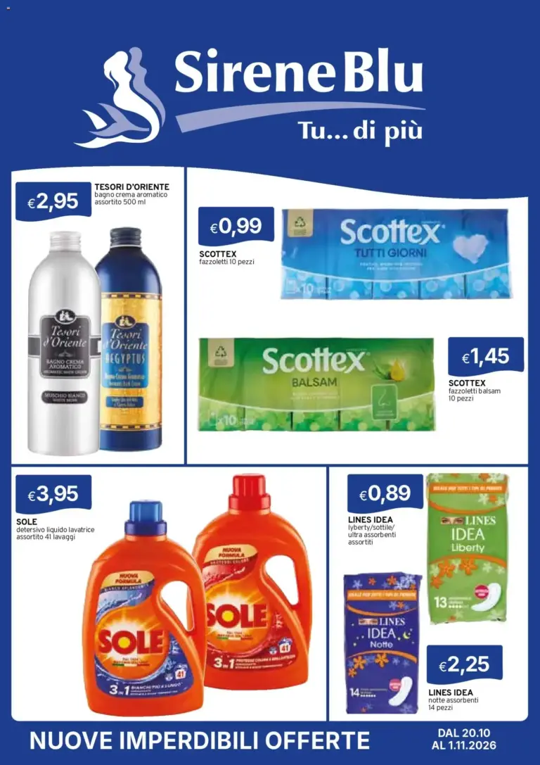 Sirene Blu volantino dal 20/10/2026